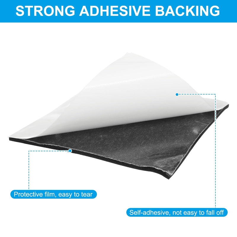 PATIKIL Adhesive Foam Padding, 8pcs 6"x6"x1/8" Closed Cell Foam Sheet Neoprene Rubber Self Stick Anti-Slip Pads for Furniture Cars Speakers Keyboards Door Frame Gaps, Black 6x6x1/8 inch 8