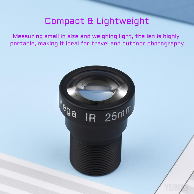 [Australia - AusPower] - 5MP Camera Lens IR 25mm Long Focal Length Lens M12 Compatible with Raspberry Pi HQ Camera M12, 20.2° FOV / F1.7 Large Aperture/Long Distance View 