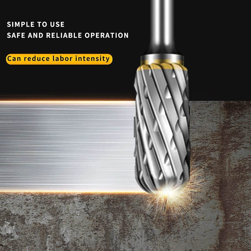 [Australia - AusPower] - Carbide Burr Set Compatible with Dremel Rotary Tool 10Pcs Die Grinder Bits Rotary File Rasp with 1/8" Shank Tool Accessories for Attachments Cutting Burrs Metal Grinding Engraving Porting Double Cut 
