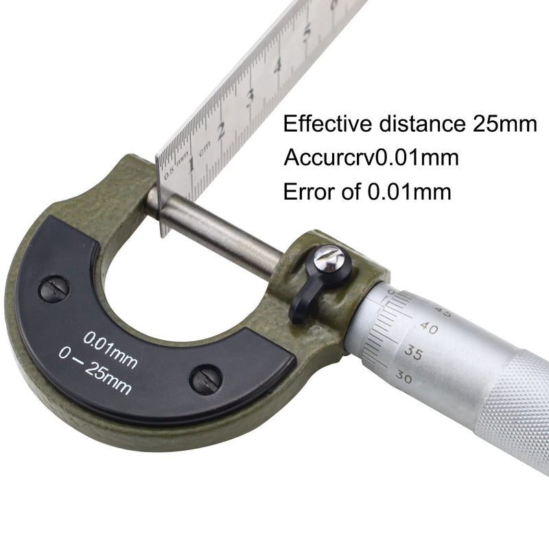 [Australia - AusPower] - ZDNT Outside Micrometer 0-25 mm Micrometer Screw 0.01 mm Resolution Micrometer Resolution Micrometer Metric Outside Micrometer Micrometer Micrometer 