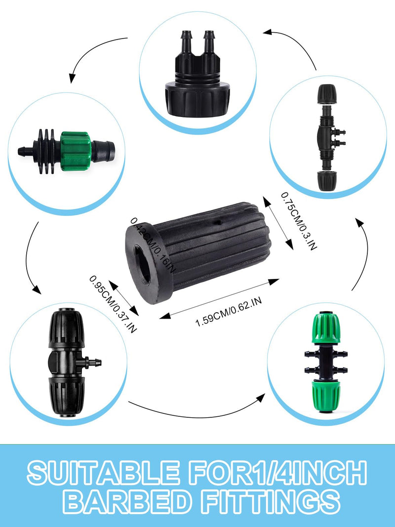 [Australia - AusPower] - Kalolary 10PCS Barbed Tee 1/2 inch to 1/4 inch Irrigation Tube Anti-Drop Premiun Quality Fitting (fits 13mm ID/ 4mm ID), 16mm PE Pipe Lock Female Connector to 47 Pipe Variable Diameter Six-Way Adapter Black 