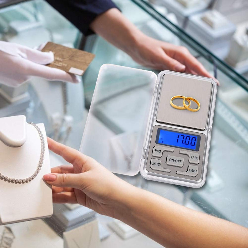 [Australia - AusPower] - Digital Jewelry Scale, Mini Electronic Jewelry Carat Scale Laboratory Balance Gold Silver Diamond Stone Calibration Weight Measuring Tool for Weighing Precious Gems 