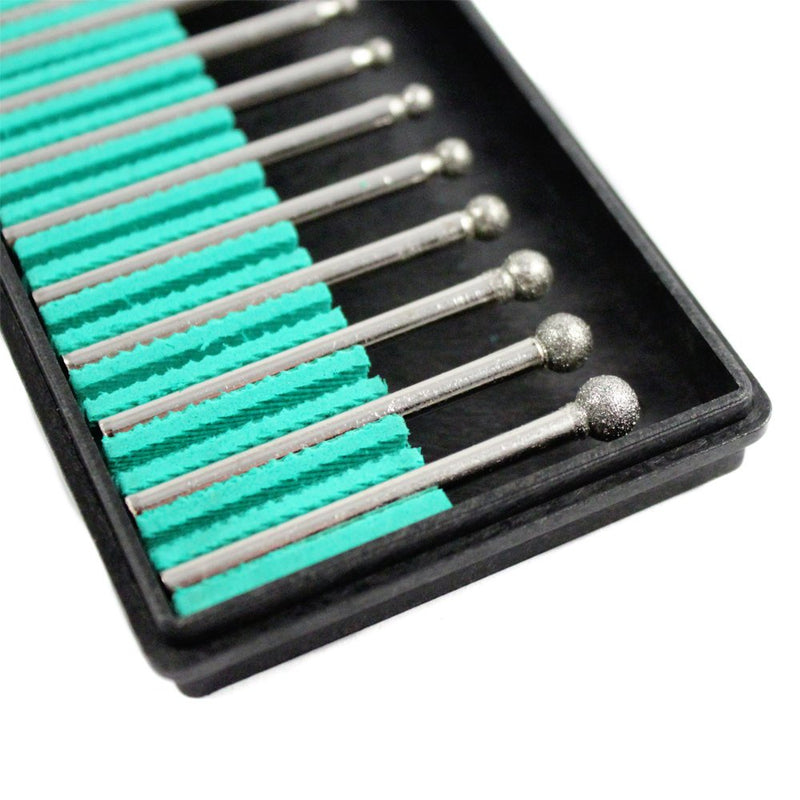 [Australia - AusPower] - 12pc Universal Diamond Burr Bit Set 1/8" Shank for Rotary Tool 150 Grit 