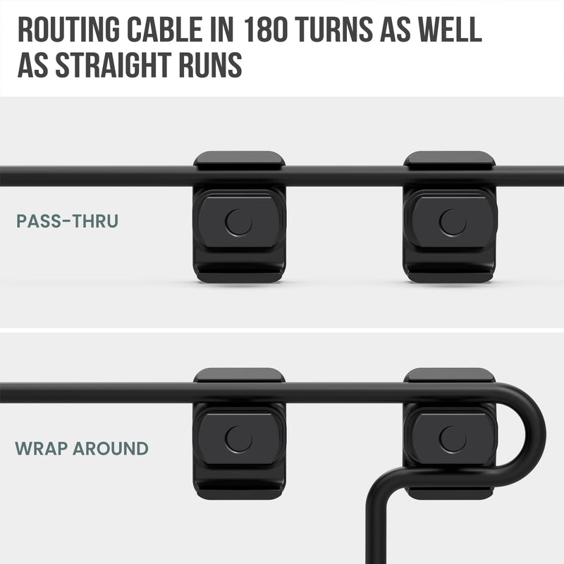 [Australia - AusPower] - CGM909 Pressure Switch Cable Guides Compatible with M-LOK System, FlashLight Laser Wire Management Clips 8 Pack - Black 