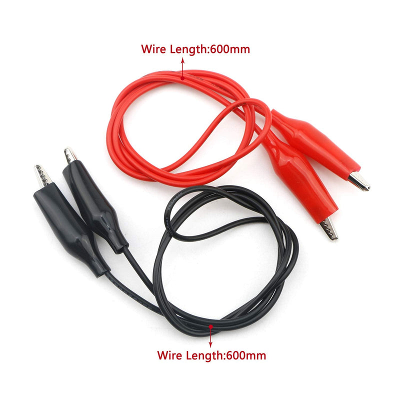 [Australia - AusPower] - 18 Pcs and 2 Colors Test Leads Set with Alligator Clips 60CM 23.6 Inches Double-Ended Jumper Wires 