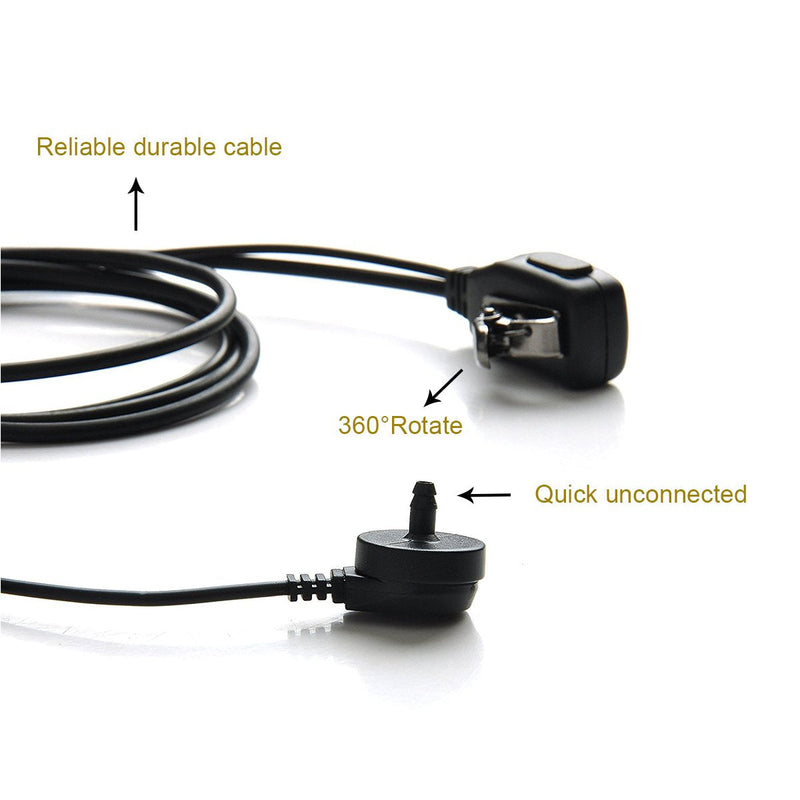 [Australia - AusPower] - Case of 10, Retevis Walkie Talkies Earpiece with Mic 2 Pin Acoustic Tube Headset Compatible with Baofeng UV-5R Retevis H-777 RT21 RT22 Arcshell AR-5 Two Way Radio 