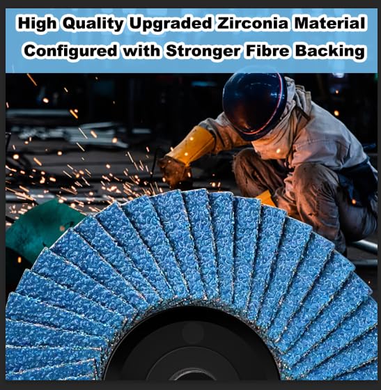 Pack of 10 Flap Discs, 76 mm 120 Grain Sanding Discs for Metal, Wood, and Steel, Sanding Mop Discs, Flap Discs for 3-Inch Angle Grinders | 120 Grit Sanding Mop Discs, Flap Discs for Metal, Wood, and Steel BYP-120