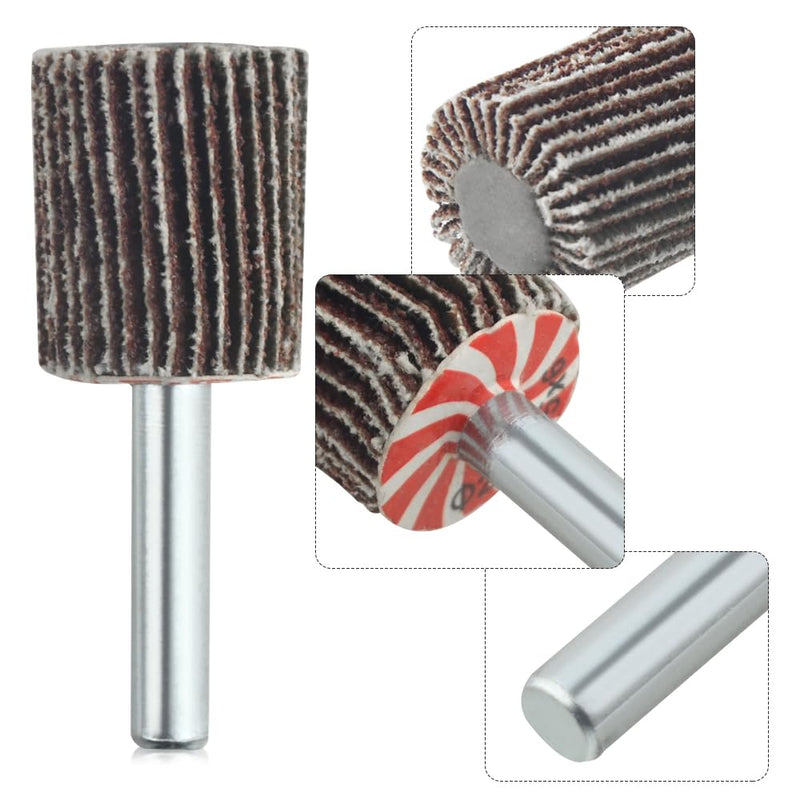 [Australia - AusPower] - 10PCS 3/4"×1" Mounted Flap Wheels with 1/4" Mandrel 80 Grit Flap Sanding Wheels 
