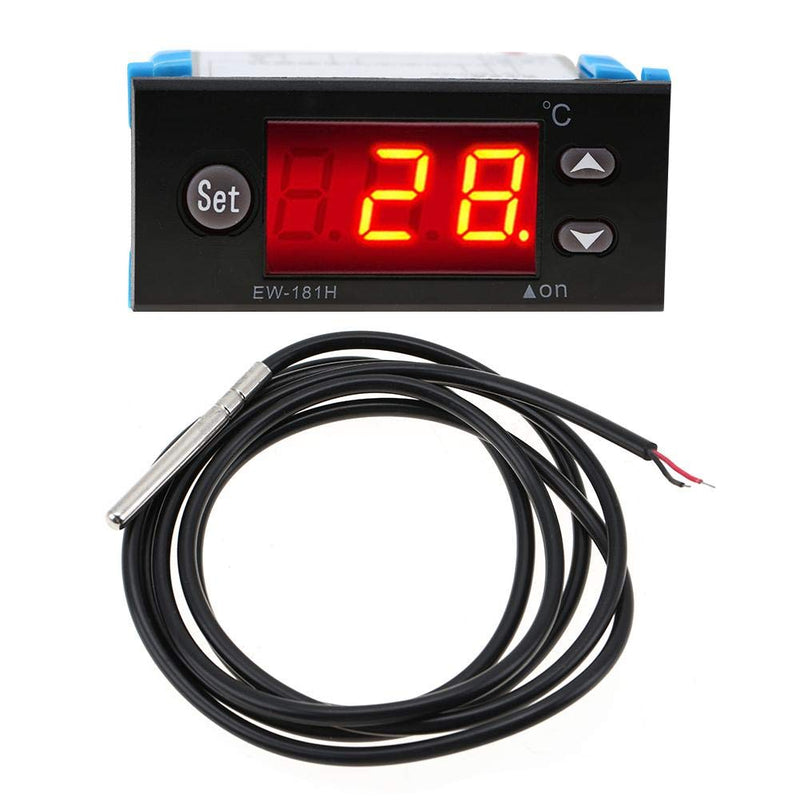 [Australia - AusPower] - Digital Temperature Controller Thermostat EW-181H Temperature Control Meter for Refrigeration and Heating Equipment 10A 3×1.4×3 in -45℃~80℃ 