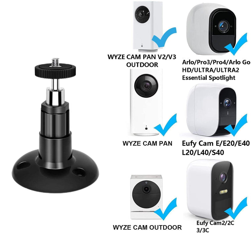 [Australia - AusPower] - 2 Pack Adjustable Security Wall Mount for Ring Camera&Stick Up Cam Battery,Indoor Outdoor Mount Bracket for Arlo HD/2/3/4,Ceiling Mount Kit for Plug-in HD Security Cam, Adhesive or Screw,No Drill 
