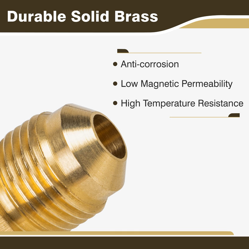 [Australia - AusPower] - JUWO 3/8" Flare x 3/8" NPT Male Brass Tube Fitting for Propane, LP and Natural Gas, Fuel, Half-Union (2-Pack) 3/8" Flare x 3/8" MNPT-2 Pack 