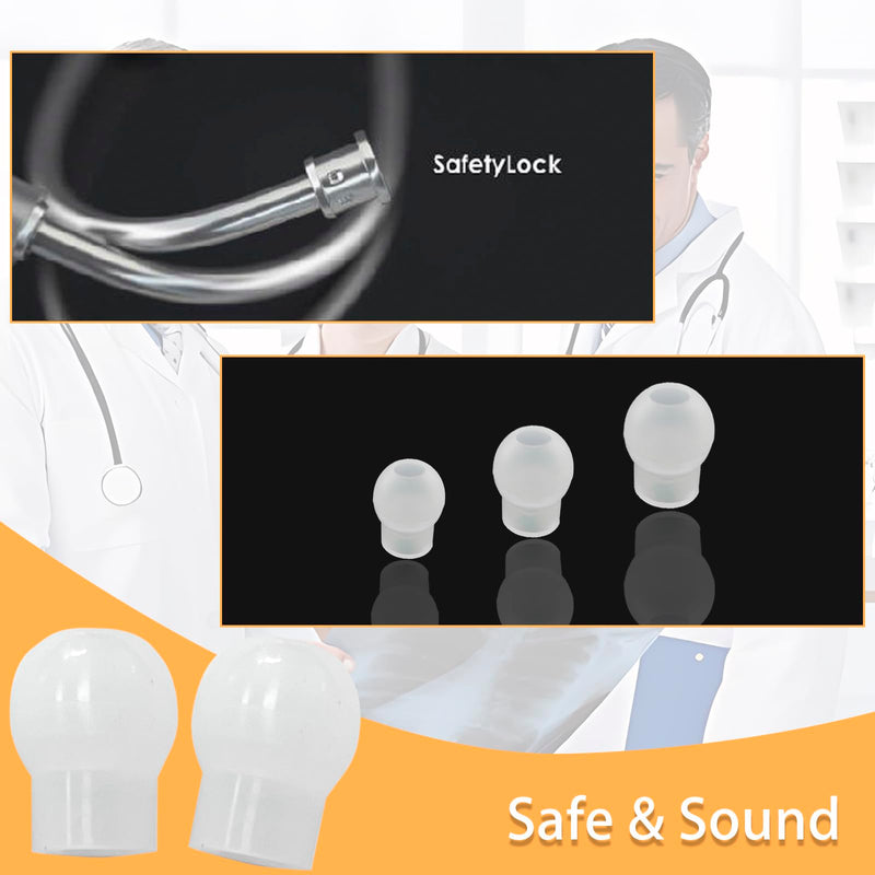 [Australia - AusPower] - 3 Pairs MDF Stethoscope Ear Pieces Earplug Replacement Parts, Pliable Silicone Stethoscope Eartip Earbuds Compress Slightly for Prestige ADC Stethoscope. 