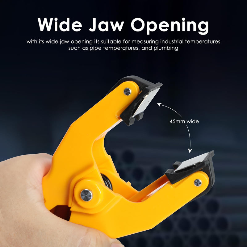 [Australia - AusPower] - K-Type Thermometer Clamp Pipe Temperature Clamp for HVAC/Multimeter, HVAC Temperature Meter with Type K Plug Adapter -40~392℉(-40~200℃) 