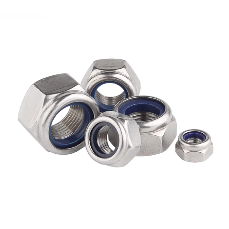 [Australia - AusPower] - M12 Nylon Insert Lock Nuts, M12-1.75 Nylon Locknuts 304 Stainless Steel 18-8 Lock Nuts, Pack of 10 