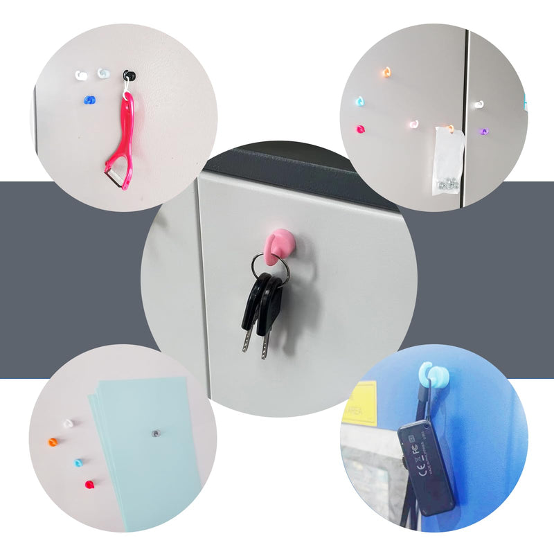 [Australia - AusPower] - 12 Pcs Mini Magnetic Hooks Black Small Magnet Cute Hook 8Lbs 12 Pack 