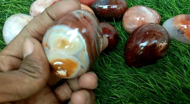 Jet Carnelian Egg 2 Inch – Natural Healing Crystal Stone for Energy, Creativity, Motivation, Root & Sacral Chakra Balancing, Reiki, Meditation, Home & Office Decor