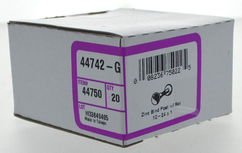 [Australia - AusPower] - Hillman 44750#10-24 x 1" Steel Binding Post (Includes Screw), Zinc,20 