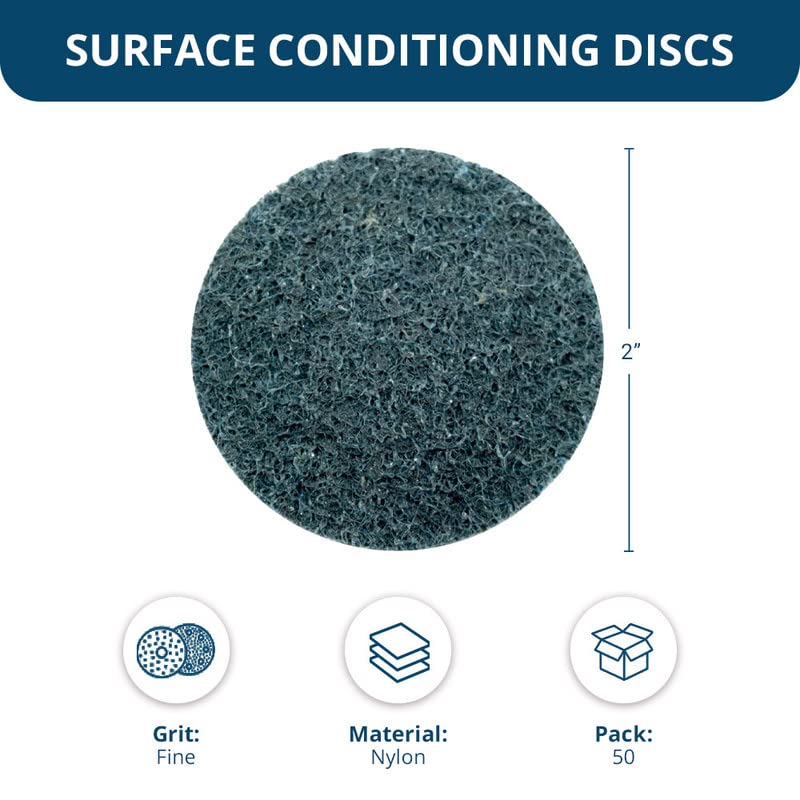 Benchmark Abrasives 2-inch fine nylon quick change surface conditioning disc with male R-type backing