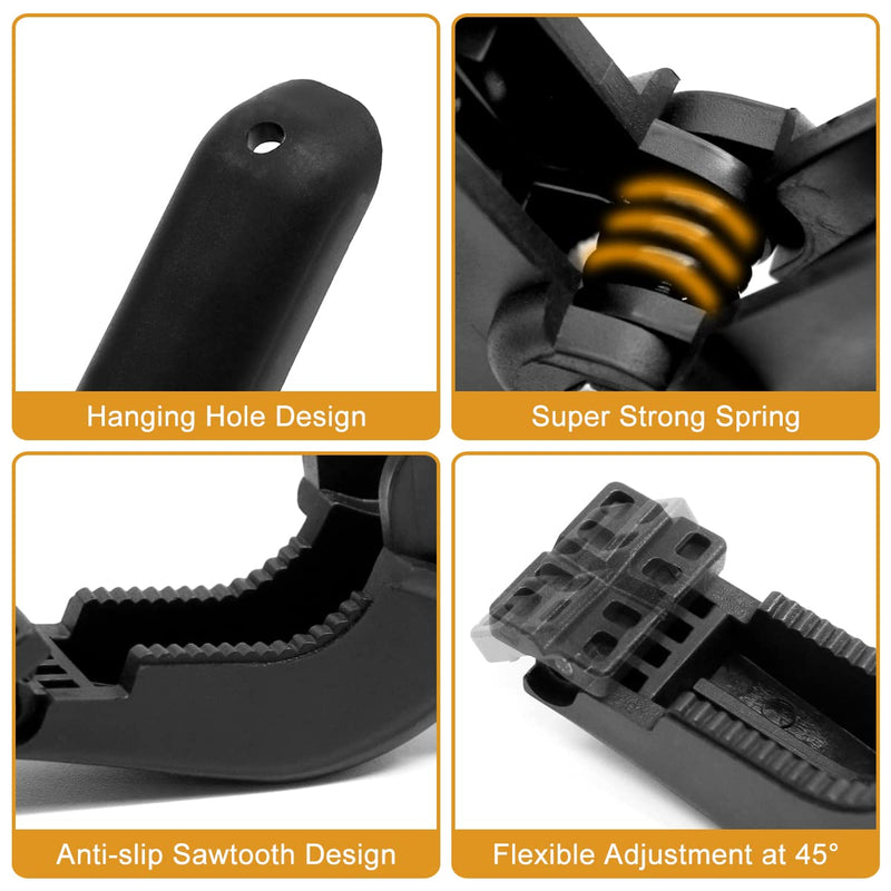 [Australia - AusPower] - Coideal Black Plastic Spring Clamps, 8 Pack 4.5 Inch Large Nylon Spring Clips Heavy Duty Clamp with Metal Pins for Backdrop Art Crafts Woodworking Background 