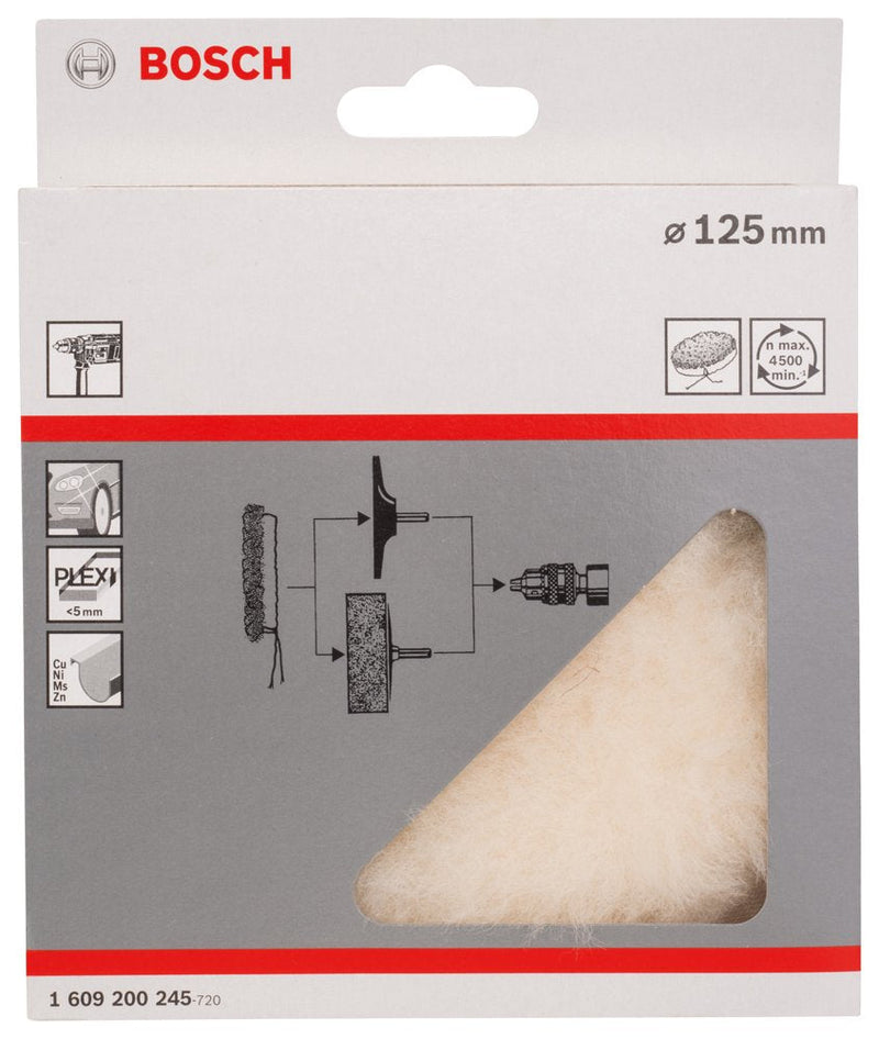 [Australia - AusPower] - Bosch 1609200245 Lambswool Bonnet 125mm 