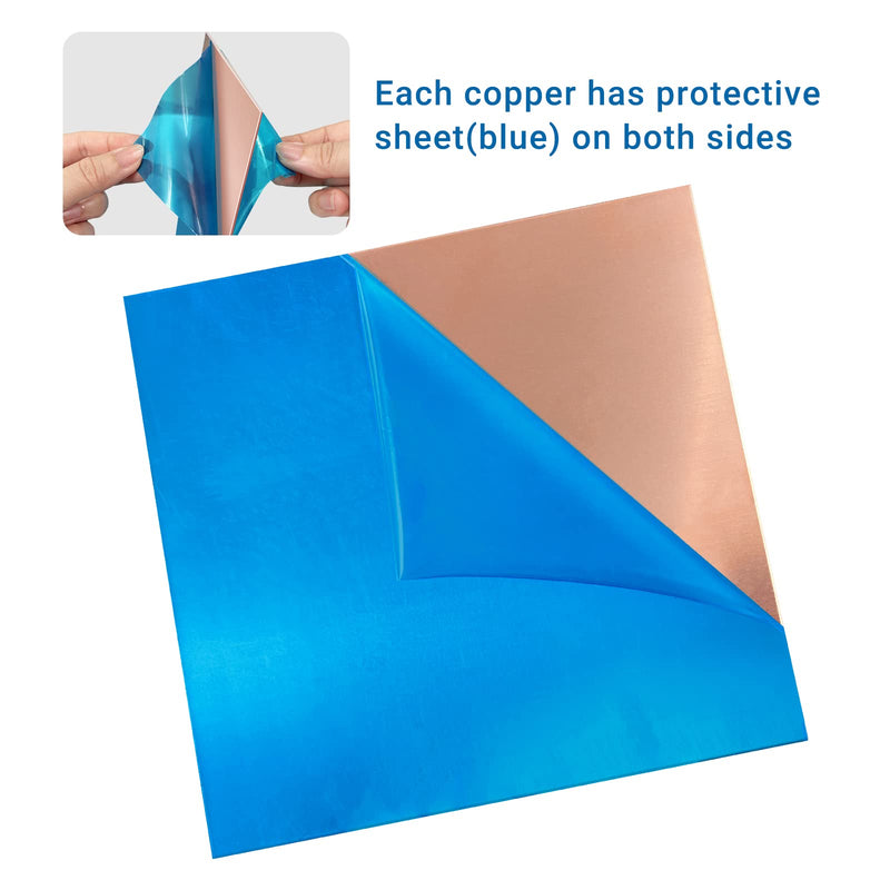 1 Pieces 99.9% Pure Copper Sheet, 12" x 12", 18 Gauge(1mm) Thickness, Film Attached Copper Plate, Great for Jewelry, Crafts, modelers 1 12" x 12", 18 Gauge(1mm)