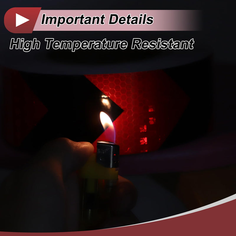 1 Pcs Safety Warning Reflective Tape Increased Visibility Reflective Strips 98.43ftx1.97" Red,Black PVC