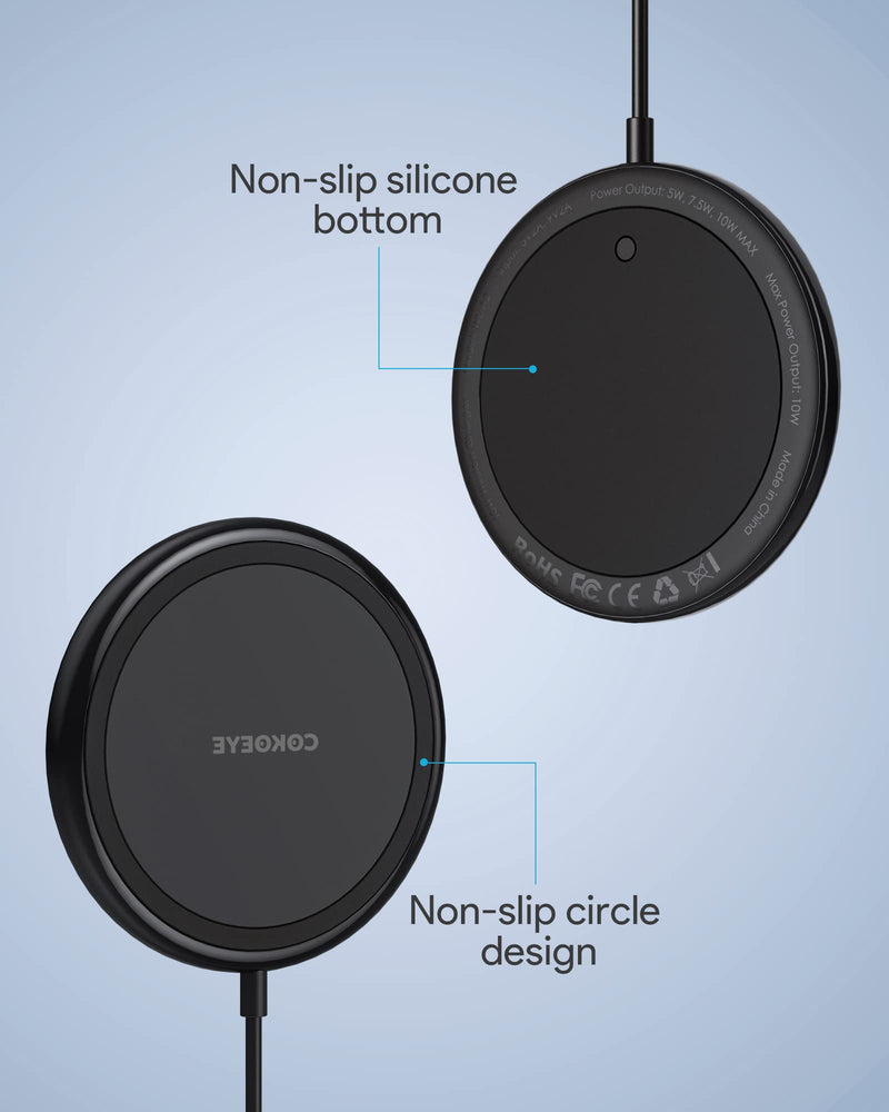 [Australia - AusPower] - Wireless Charger, 15W Max Fast Wireless Charging Pad 2-Pack Compatible with iPhone 15/15 Pro/15 Plus/15 ProMax/14/14 Pro/14 Plus/13/12/Samsung S24 /S24Ultra/S23 Ultra/S22/S21/S20/Note 10, AirPods Pro Black 