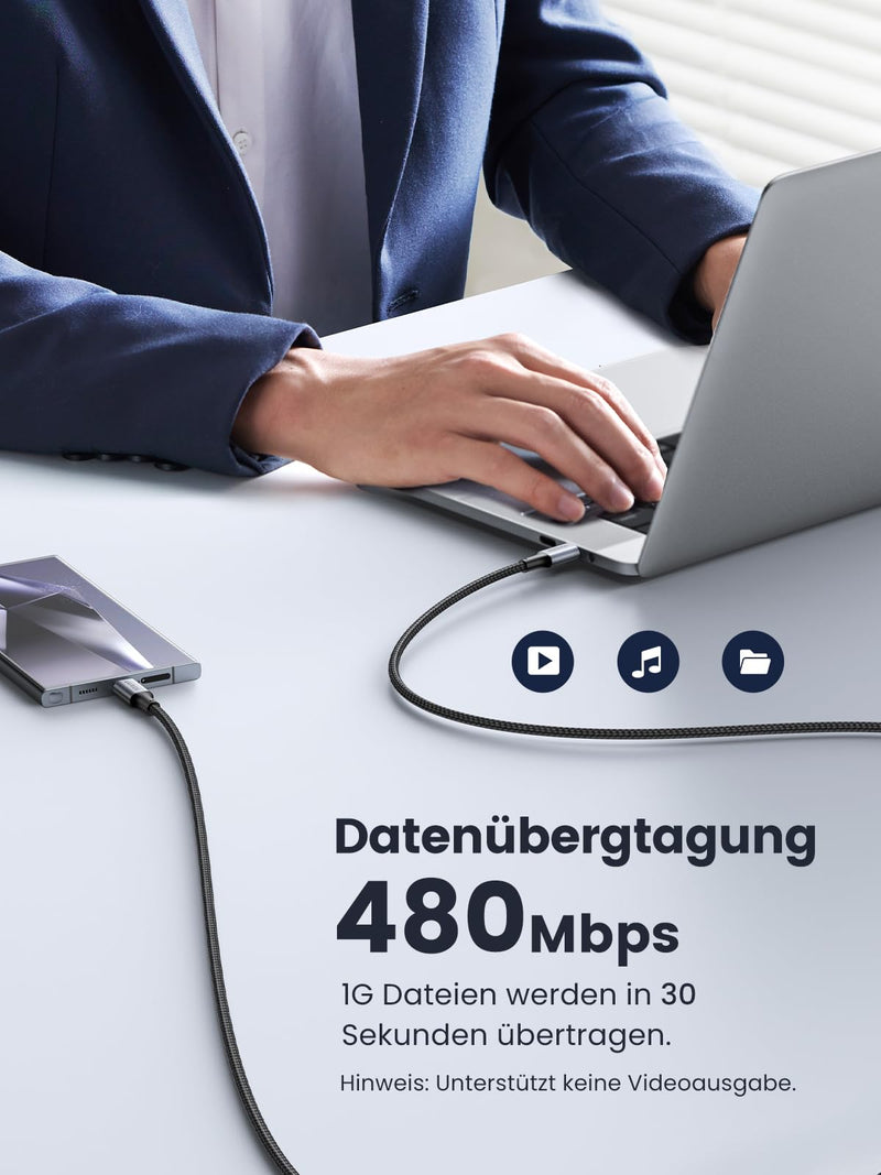 UGREEN USB C Cable 100 W Charging Cable USB-C PD 3.0 Fast Charging Cable | PPS USB C to USB C Cable for iPhone 17/16/15 Series, MacBook Pro/Air, iPad Pro, Galaxy S26, Steam Deck etc. (2 m, 2 pieces) 200.0 centimeters