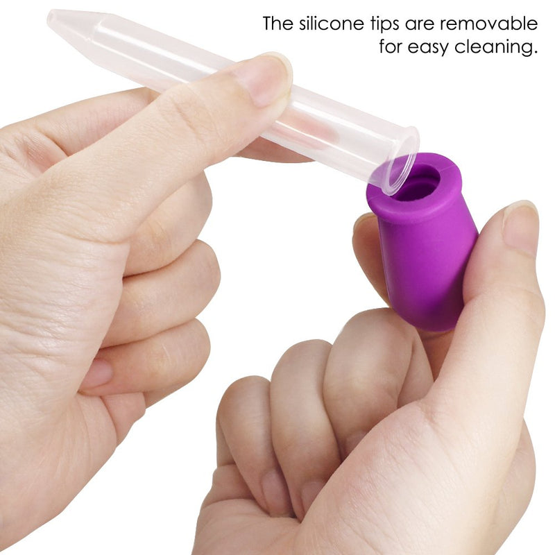 [Australia - AusPower] - 8 Pcs Liquid Droppers, SENHAI Silicone and Plastic Pipettes Transfer Eyedropper with Bulb Tip for Candy Oil Kitchen Kids Gummy Making - 7 Colors 