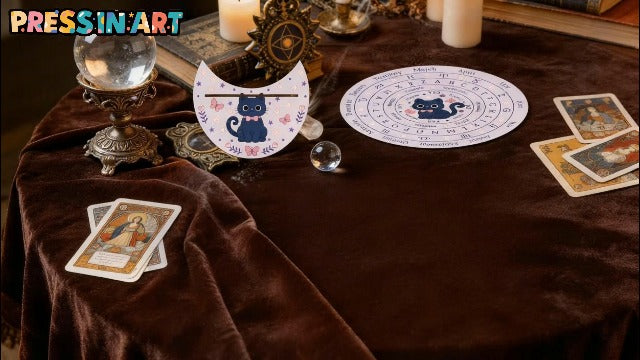 4Pcs 4 Sizes Spirit Board Wood Set with Heart Moon Planchette, Pendulum Dowsing Board Butterfly Pattern Black Divination Tool for Witchcraft Decor Altar Meditation Spiritual Talking Gift