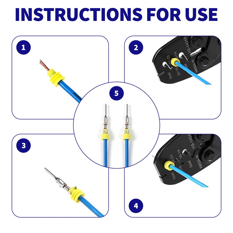 LPZMPZ 814 Piece Car Plug Pin Connector Pins Kit 1/1.5/1.8/2.2/2.8/3.5 mm Male and Female Cable Connector Wire Seals Removal Tool Set for Motorcycles, Cars