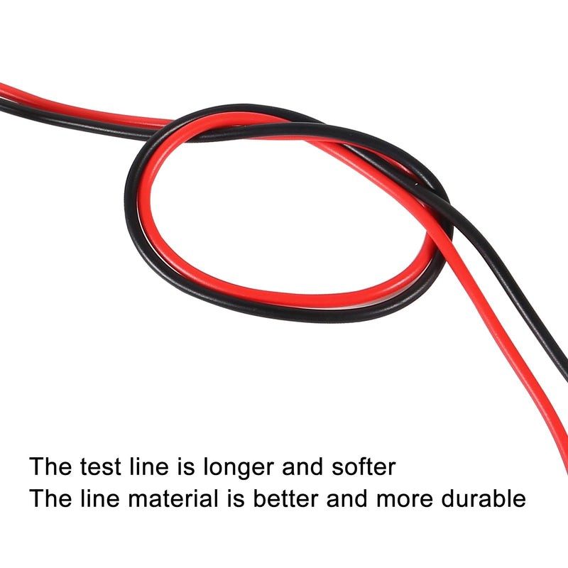 [Australia - AusPower] - 2pcs Alligator Clips Test Leads Dual Ended Crocodile Wire Cable with Insulators Clips Test Flexible Copper Cable for Electrical Testing 3.3ft/1m 
