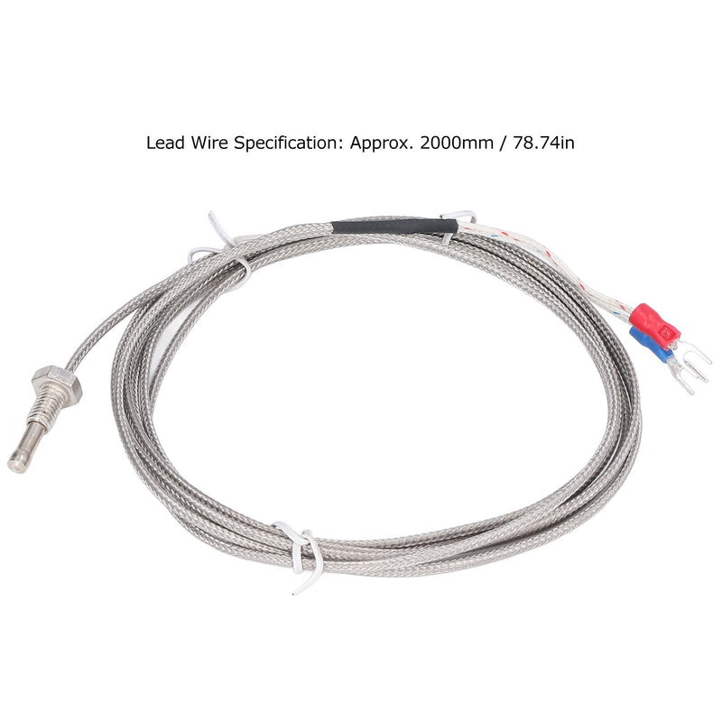 [Australia - AusPower] - PT100 Temperature Sensor WRNJ-M6 2 Wire 0-750°C Stainless Steel Probe for PID Temperature Controller 