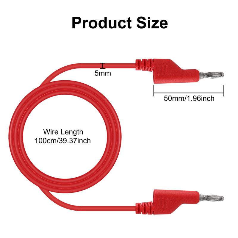 [Australia - AusPower] - UMLIFE 8PCS Dual-Ended Banana Plug Test Leads, 1000V 15A 3.5ft/1M Multimeter Electrical 4mm Banana-Plug, Flexible Copper Banana Cable, for Electrical Test Wires 