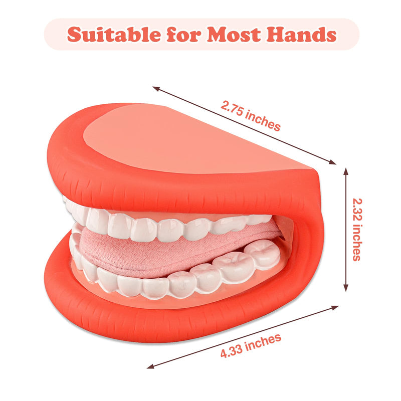 [Australia - AusPower] - Mouth Hand Puppet with Tongue for Kids Red Color, Mouth Puppet for Speech Therapy, Include Toothbrush 