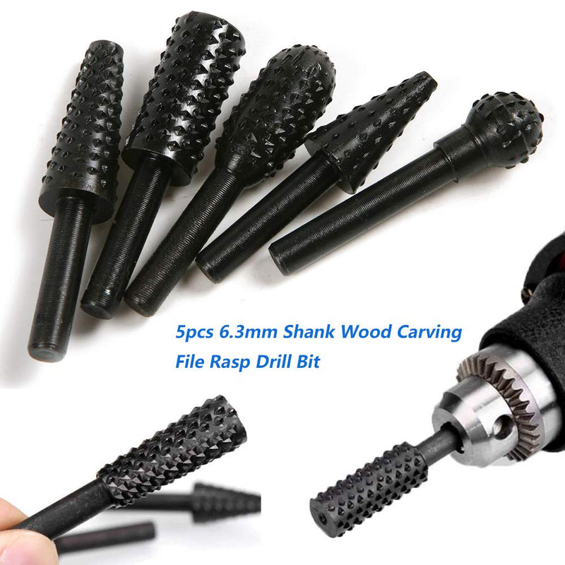[Australia - AusPower] - Saipor 10 Pieces 3 mm Shank Rotary Burr HSS Milling Cutter Set Wood for Dremel Multifunctional Tool and 5 Pieces 6 mm Shank Rasp Cutter Wood Milling Cutter Suitable for Drill 