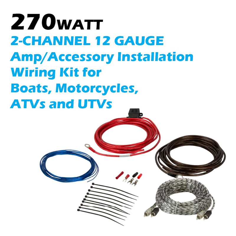 [Australia - AusPower] - Scosche Install Centric ICAK12 True 12 Gauge Hybrid OFC 2-Channel High Current Amplifier Wiring Kit Accessory Installation Wiring Kit for Boat, Motorcycles, ATV’s and UTV’s 12 Gauge 2CH Complete 