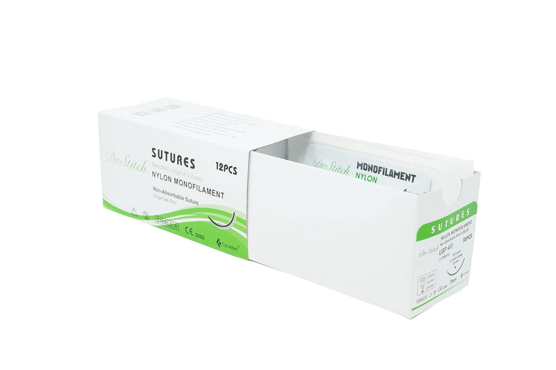 [Australia - AusPower] - CynaMed Sutures Thread with Needle (12-Pack) - Training Sutures Pkg. of 12 (12, 3/0, 25mm Blade, 3/8 Reverse Cutting) - Educational Use 