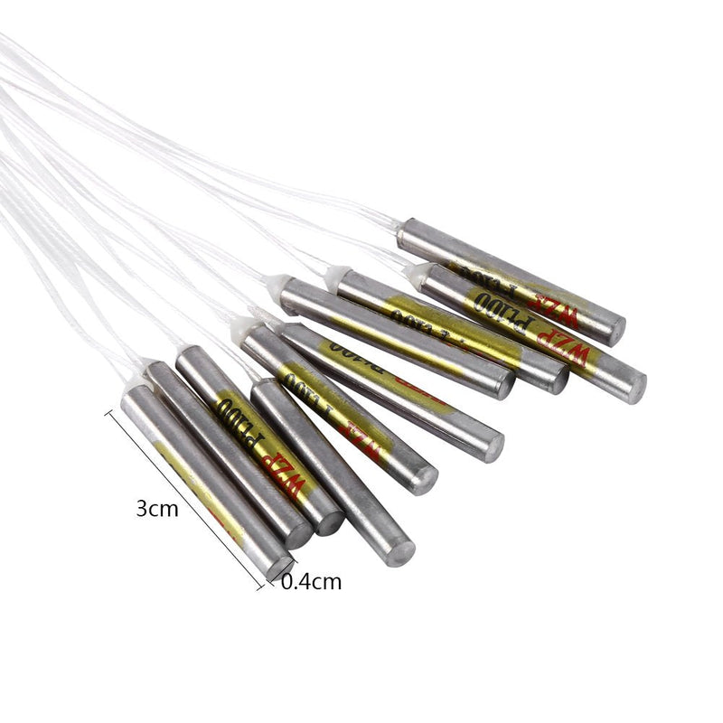 [Australia - AusPower] - 10pcs PT100 Sensor Probes Platinum Thermal for Temperature Controller -20℃ to 250℃ 