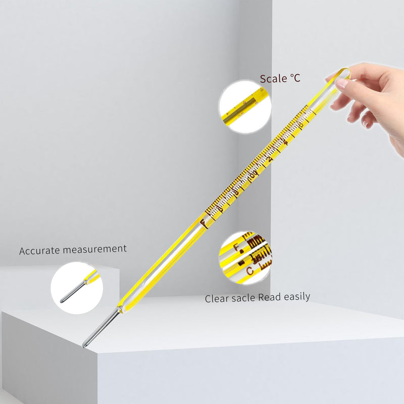 [Australia - AusPower] - ℃&℉ Oral Thermometer for Adults and Kids 2PCS - Glass Basal Body Thermometer - Rectal Body Thermometer for Baby - Non Digital Infrared Thermometer - Accurate Easy Reading by AiBi TECH 