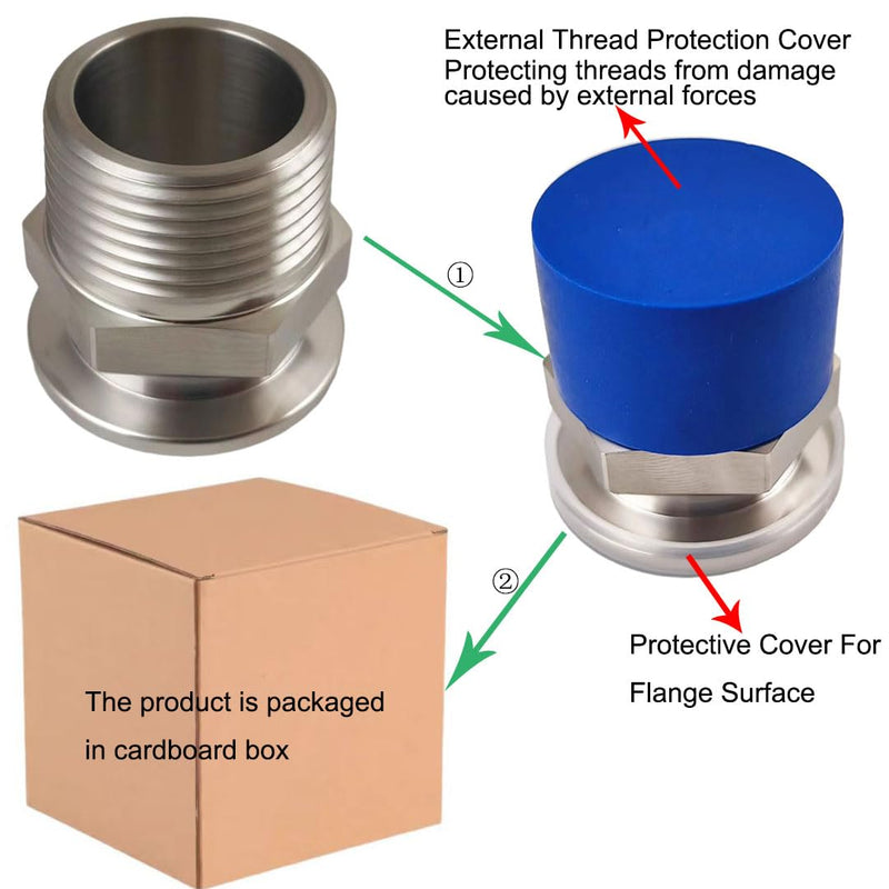 [Australia - AusPower] - SS304 NW25 KF25 Flange to 1" MNPT Adaptor Male 1 Inch NPT (KF25-1"MNPT) KF25-1"MNPT 