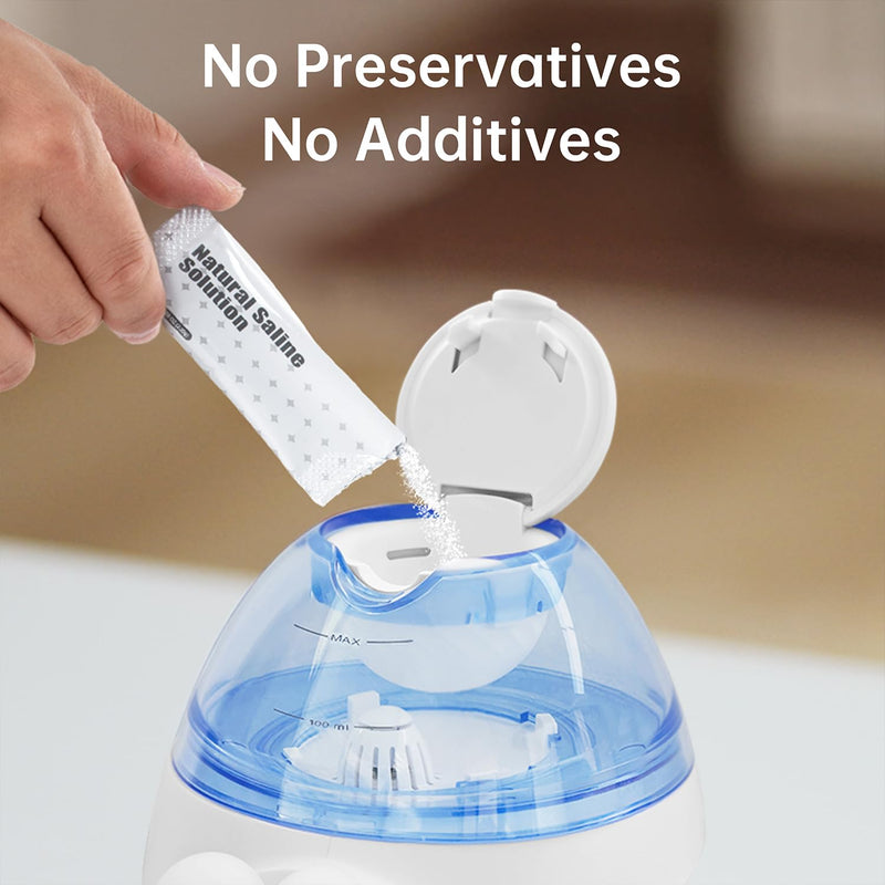 [Australia - AusPower] - Opove Pre-Mixed Saline Packets for Nasal Wash Irrigation Systems, Natural, and PH Balanced, 120 Packs (Nose Cleaner is Not Included) 120Packs 