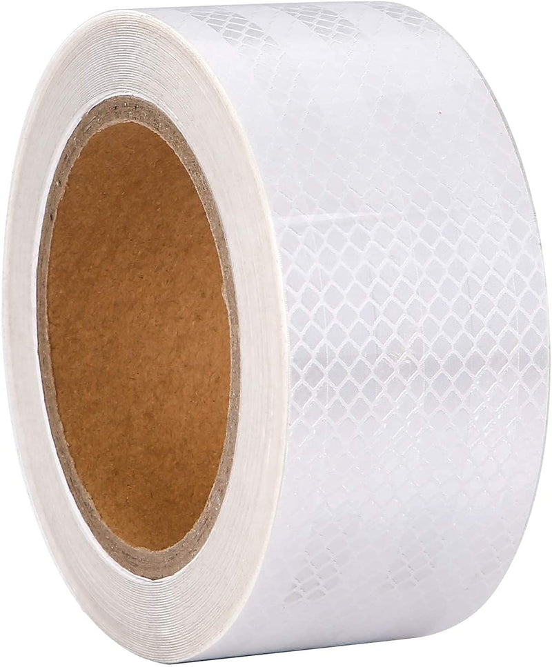 White Reflective Tape, 2 Inch x 65 Feet, High Viscosity Safety Reflective Tape Outdoor Waterproof for Trailers, Bikes, Cars White