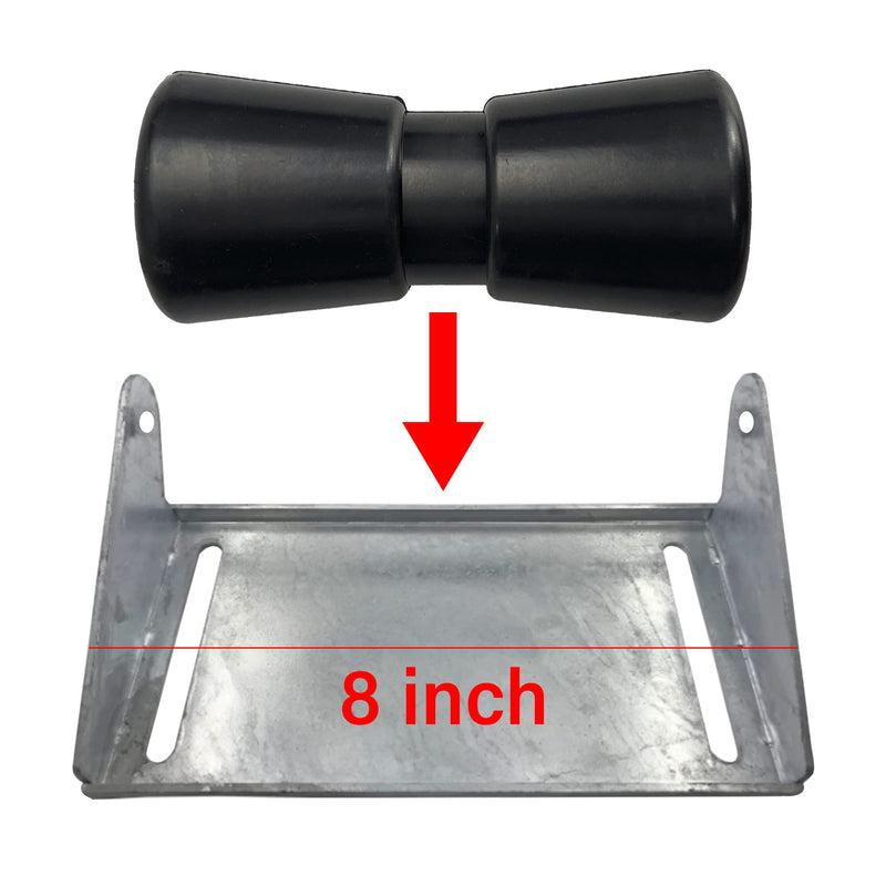 Black Boat Trailer Keel Rollers Fits 4" 5" 8" 10" 12" Wide Boat Trailer Bracket Fits 8" Bracket