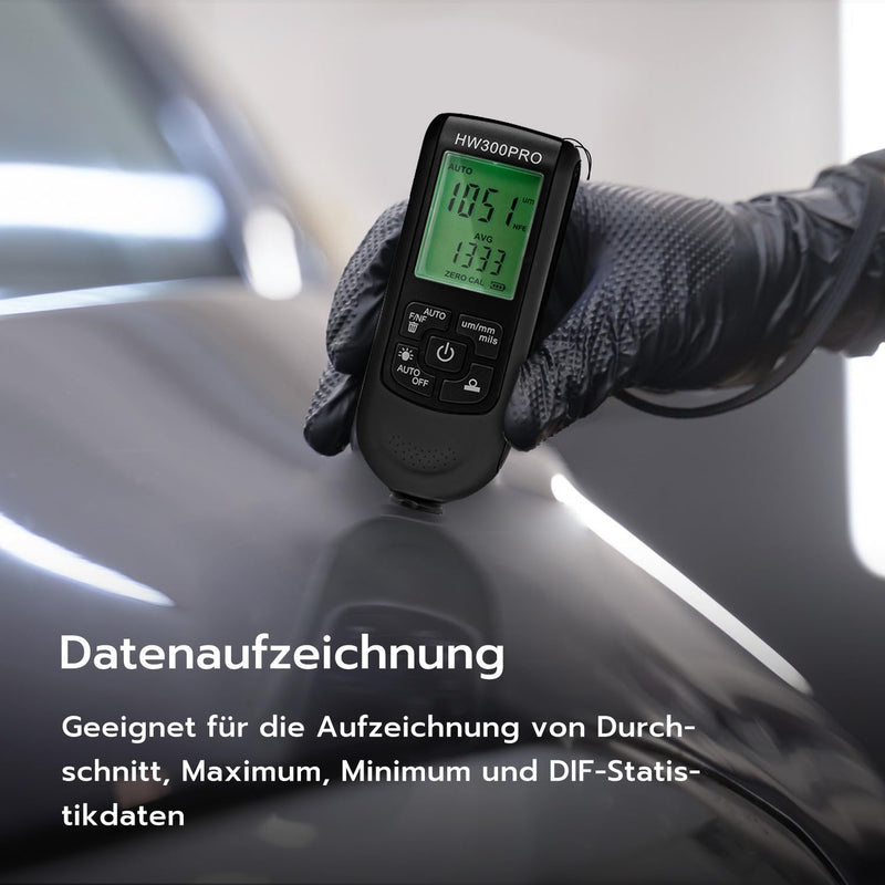 Mcbazel Paint Thickness Gauge Car Coating Thickness Gauge 0-2000µm, FE/NFE, LCD black