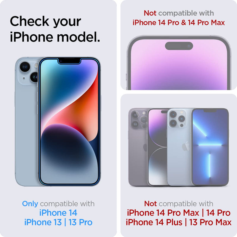 [Australia - AusPower] - Spigen Tempered Glass Screen Protector [GlasTR EZ FIT] designed for iPhone 14 / iPhone 13 Pro/iPhone 13 [2 Pack] 