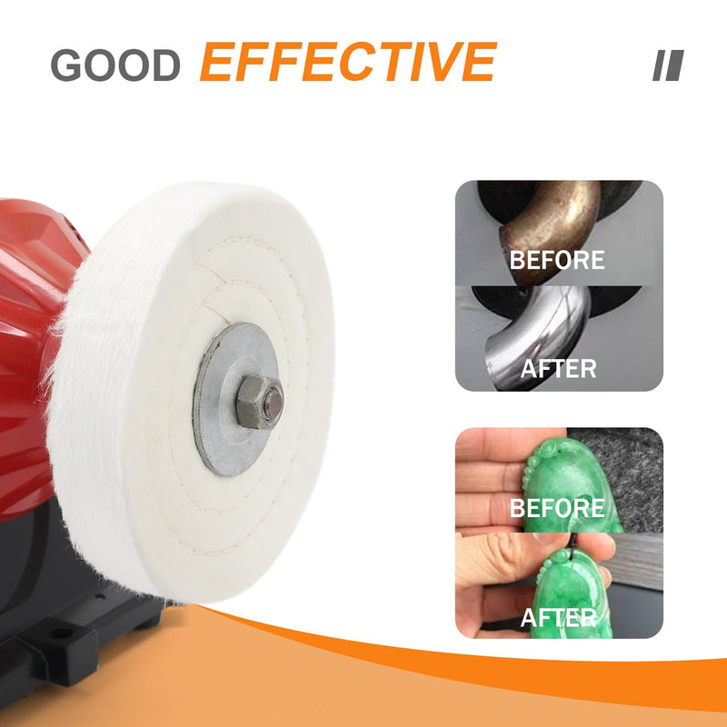 [Australia - AusPower] - SCOTTCHEN Extra Thick Buffing Polishing Wheel 6 inch (70 Ply) for Bench grinder Tool with 1/2" Arbor Hole 2 PCS Fine 2pcs 