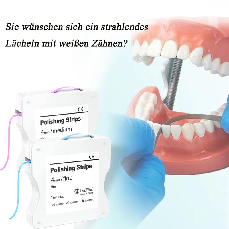 Tooth Sandpaper, Dental Polishing Strips Size Fine 30 μm-4 mm Width 6 m Rolls/Box, Dental Sandpaper Interdental for Polishing Teeth, Tooth Interdental Grinding Grinding Tool (Blue/1 Piece) Blue 1 pc (pack of 1)