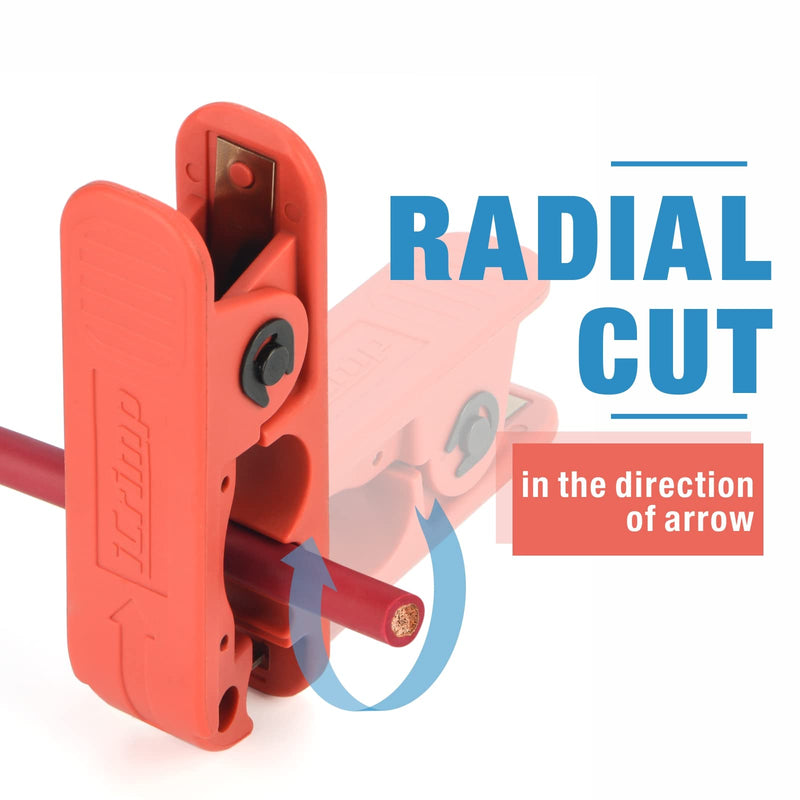 [Australia - AusPower] - iCrimp ICP-240 Cable Stripper for AWG 12 to 4/0 Round Cables, Radial Wire Stripper with 2 Extra Blades 