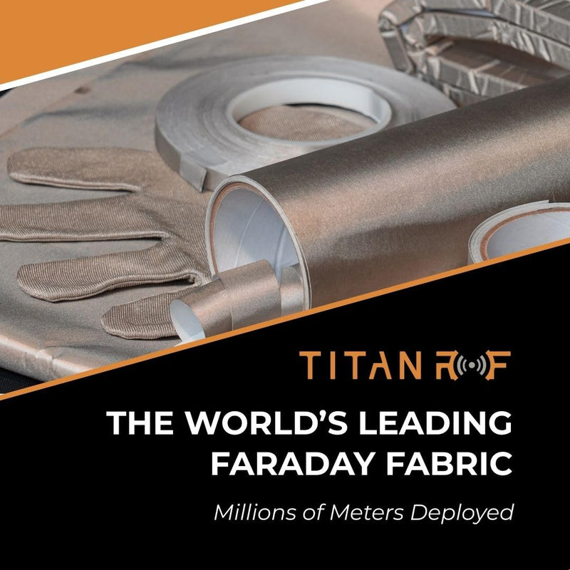 [Australia - AusPower] - Mission Darkness TitanRF Faraday Fabric Kit 1 Yard // 44" W x 36" L Fabric + 36" L Tape Military Grade Conductive Nickel Copper Polyester Material Blocks RF Signals WiFi Cell Bluetooth RFID EMF 1 Yard (44in W x 36in L) 